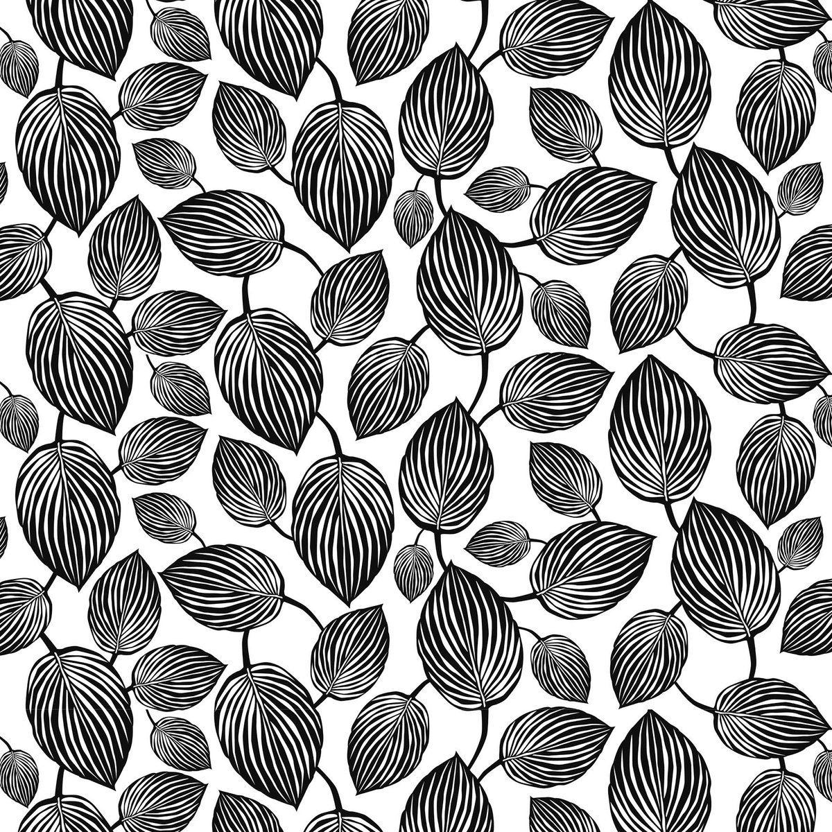 Bilde av Arvidssons Textil Lyckans blad stoff hvit