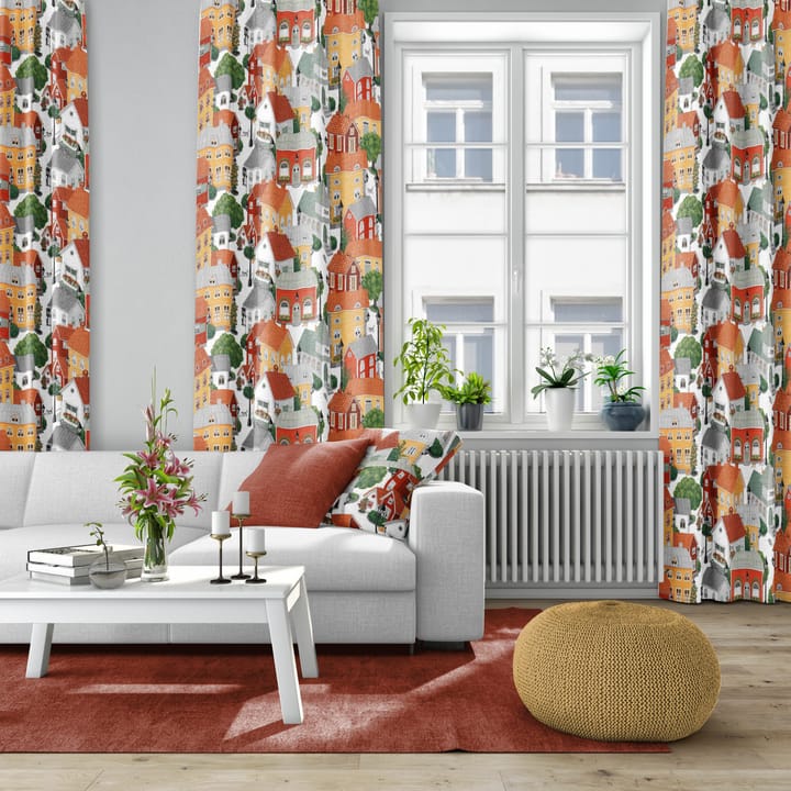 Lyckeby blomster tekstil, Rød-oransje Arvidssons Textil