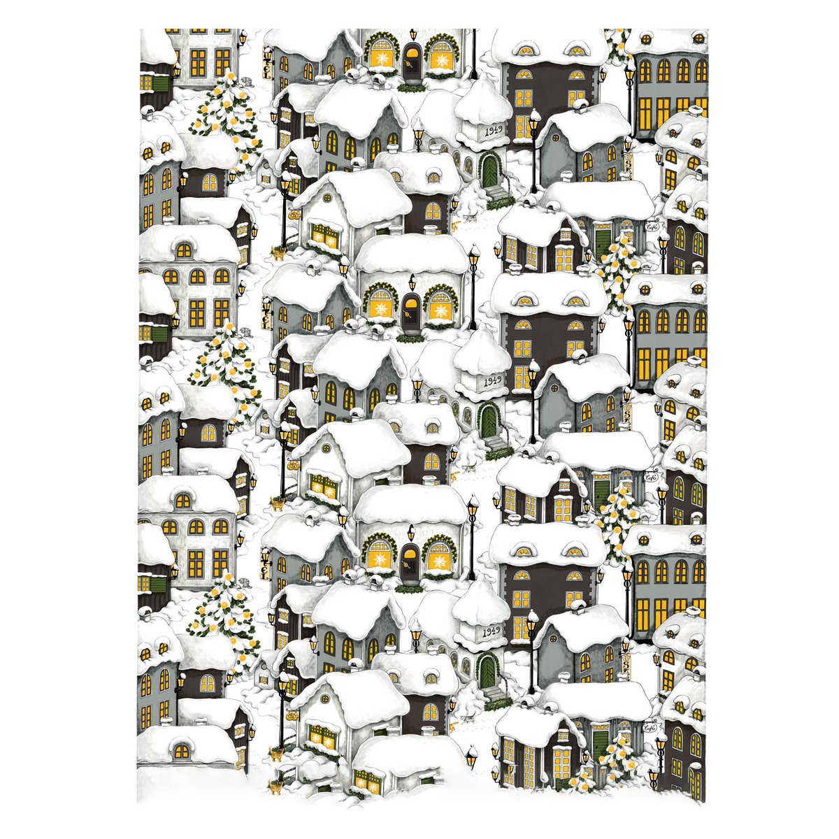 Bilde av Arvidssons Textil Lyckeby jul stoff Grå-hvit