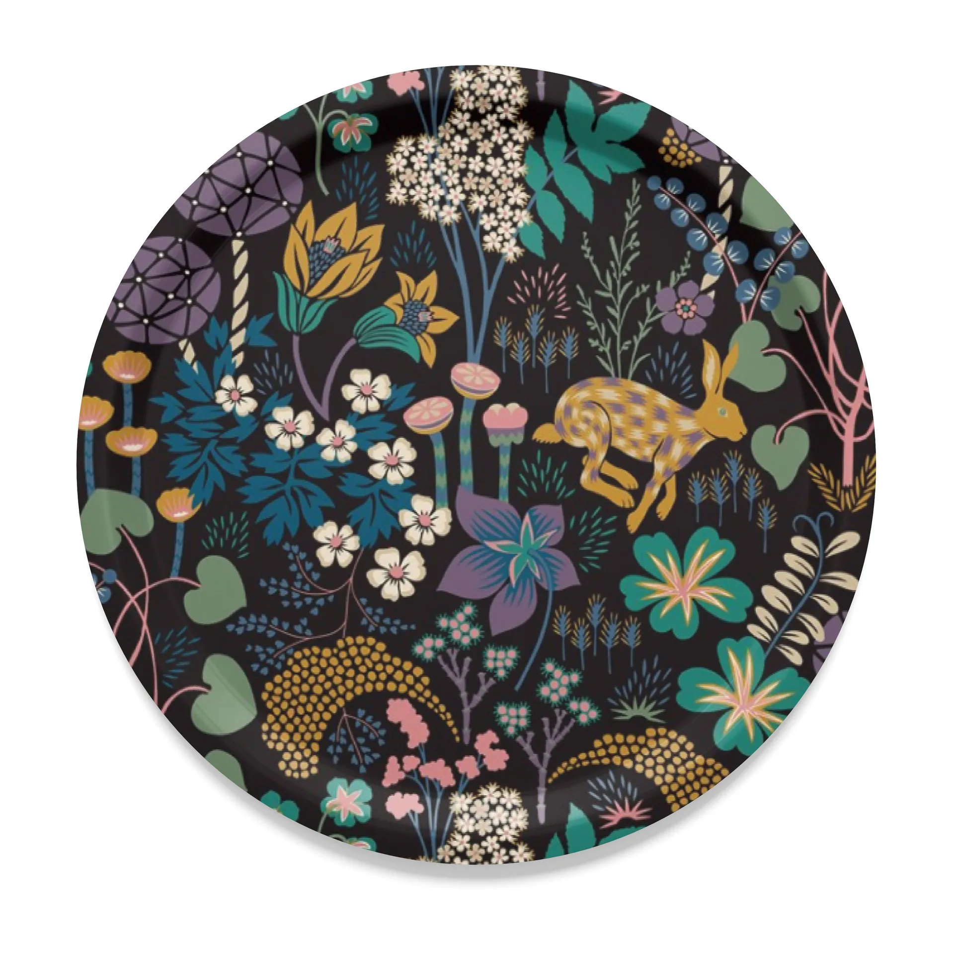 Lyckeflykt brett Ø 31 cm, Sort Arvidssons Textil