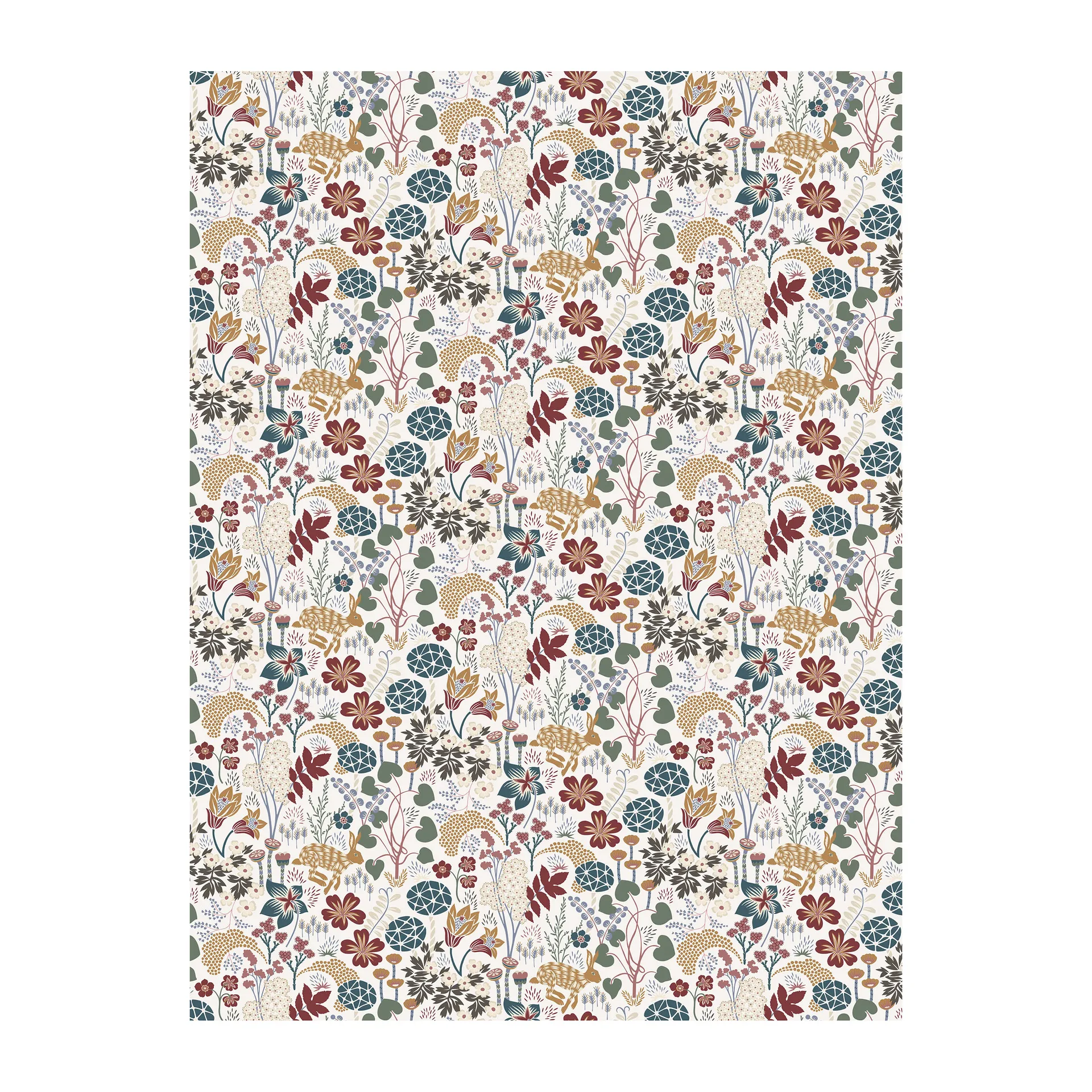Lyckeflykt stoff, Rust-brun Arvidssons Textil