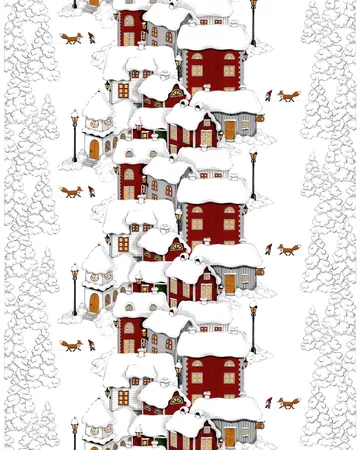 Mikkel voksduk - Offwhite-grå-rød - Arvidssons Textil