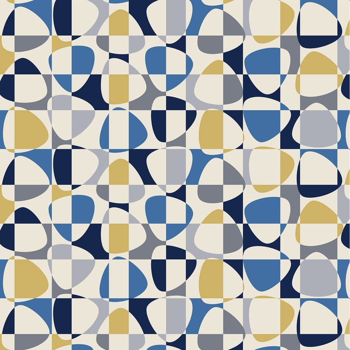 Mosaik stoff - Blå - Arvidssons Textil