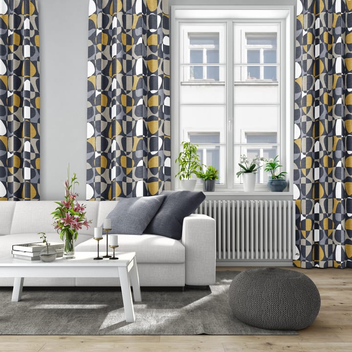 Mosaik stoff - Mørkegrå - Arvidssons Textil