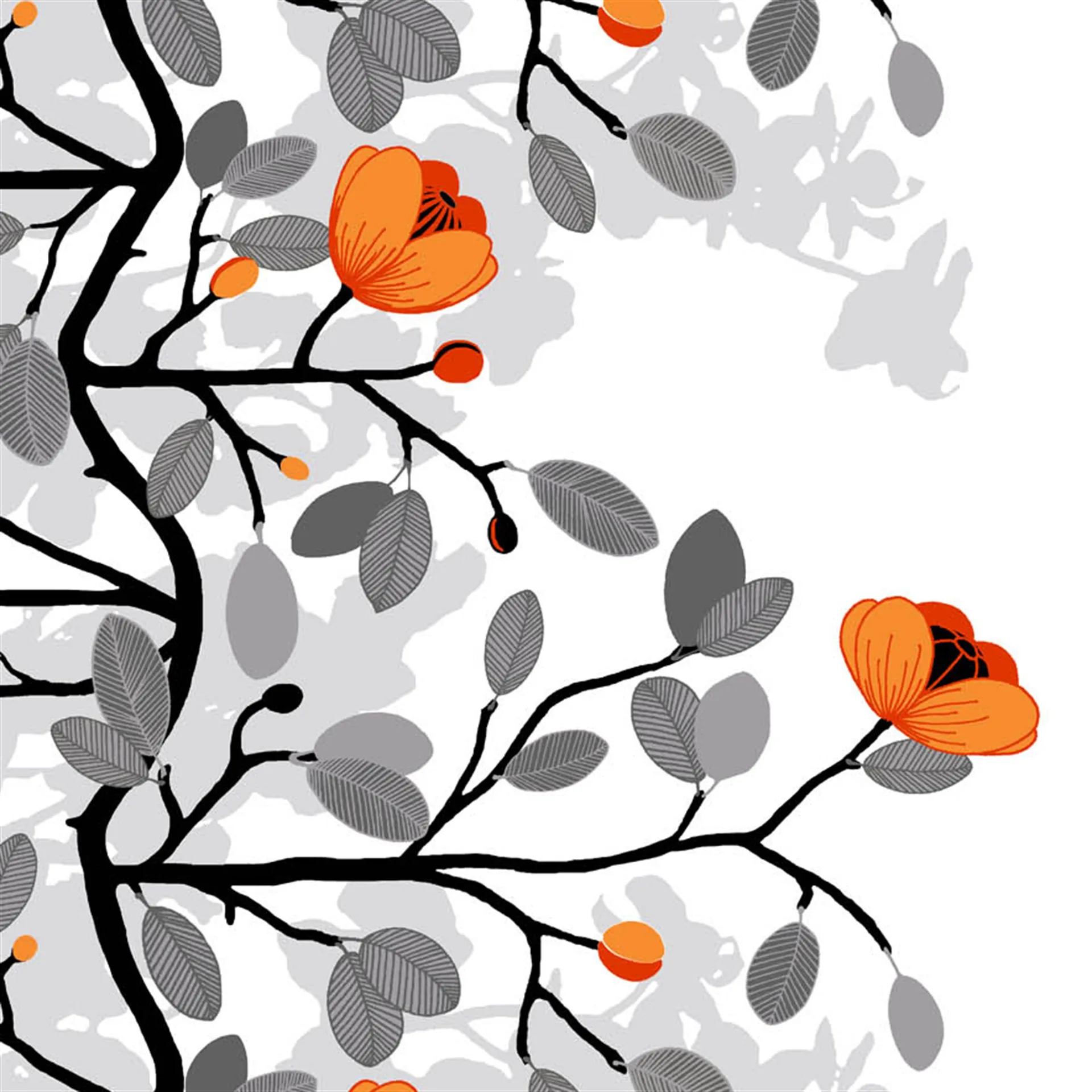 Ofelia stoff, orange Arvidssons Textil