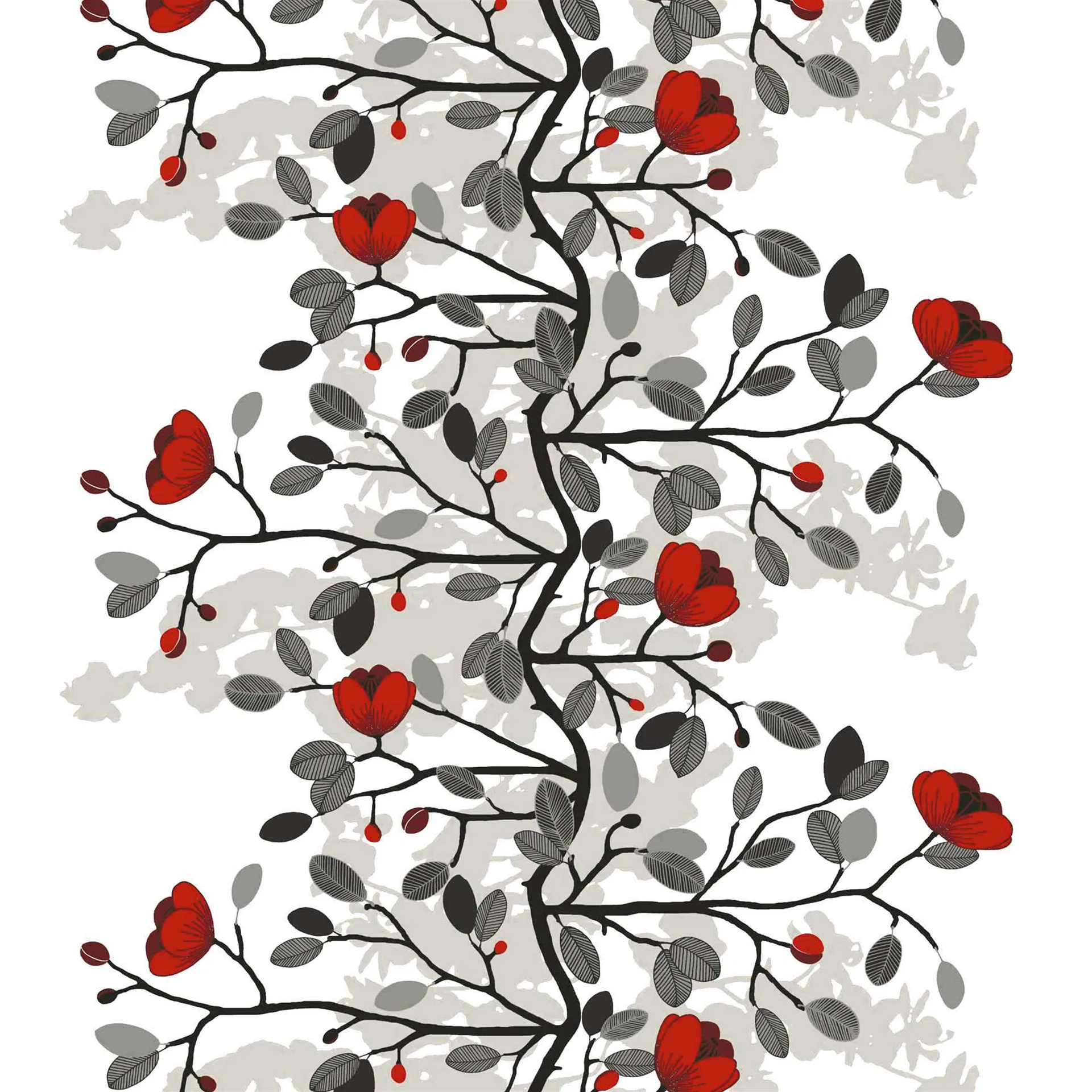 Ofelia stoff, rød-brun Arvidssons Textil