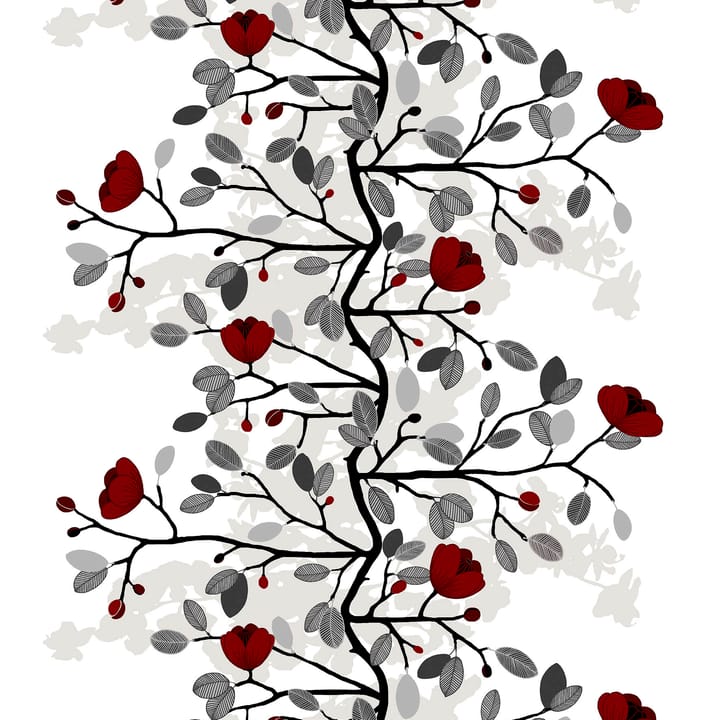 Ofelia stoff - Rød-sølv - Arvidssons Textil