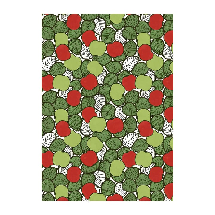 Päppel stoff - Grønn-rød - Arvidssons Textil