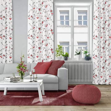 Paradisäpplen stoff - Offwhite-grå-rød - Arvidssons Textil