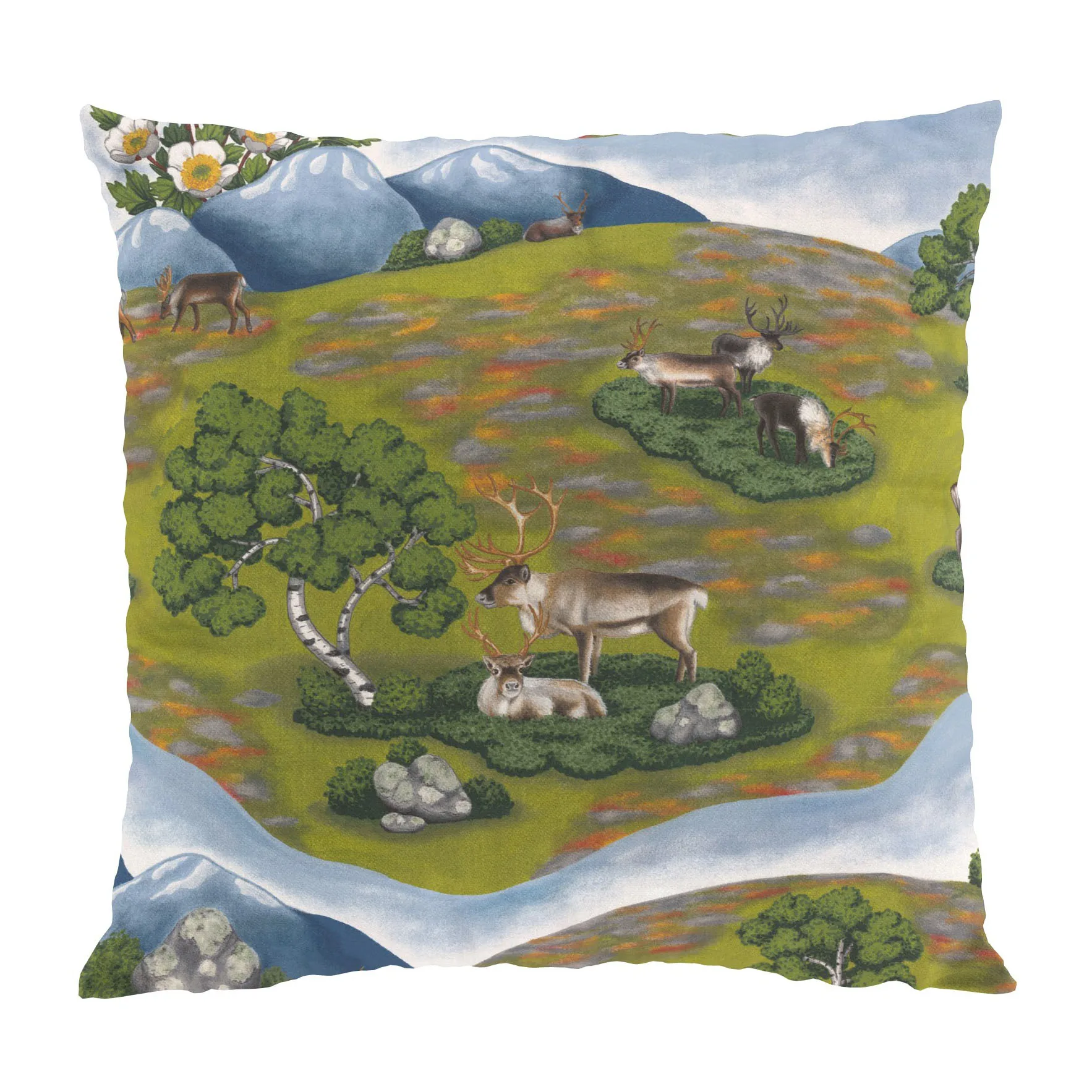 Renvandring putetrekk 47 x 47 cm, Grønn Arvidssons Textil