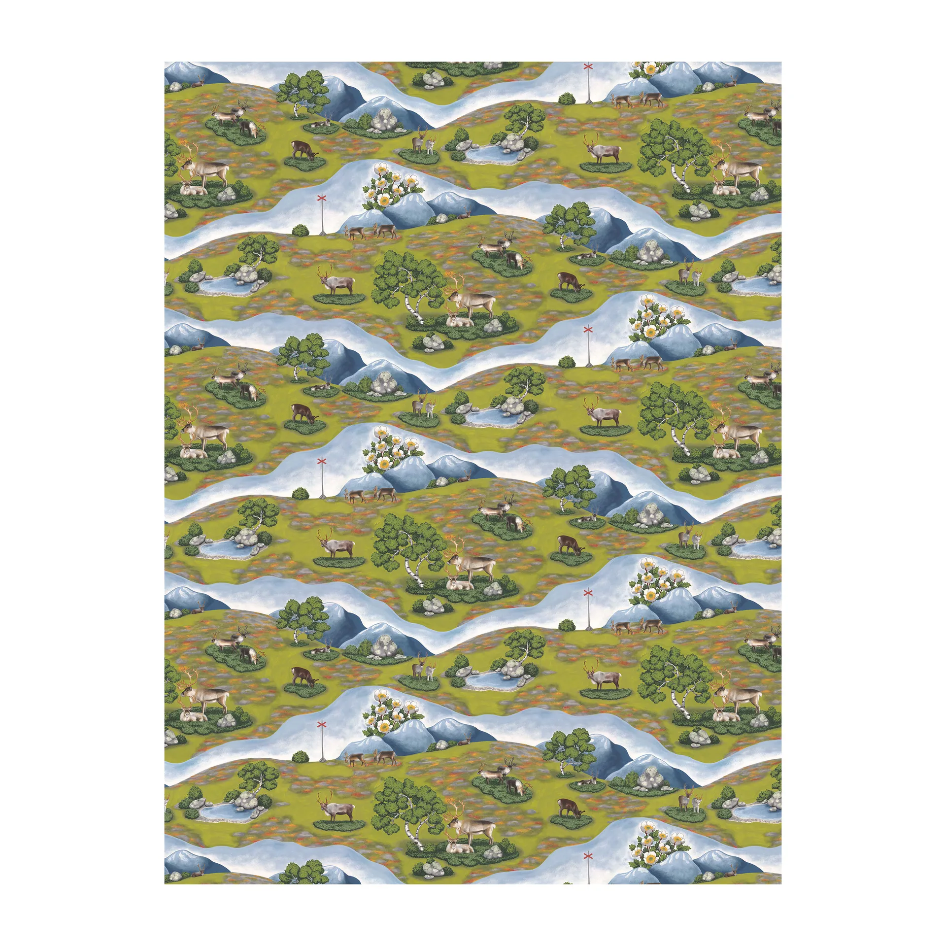 Renvandring stoff, Grønn Arvidssons Textil