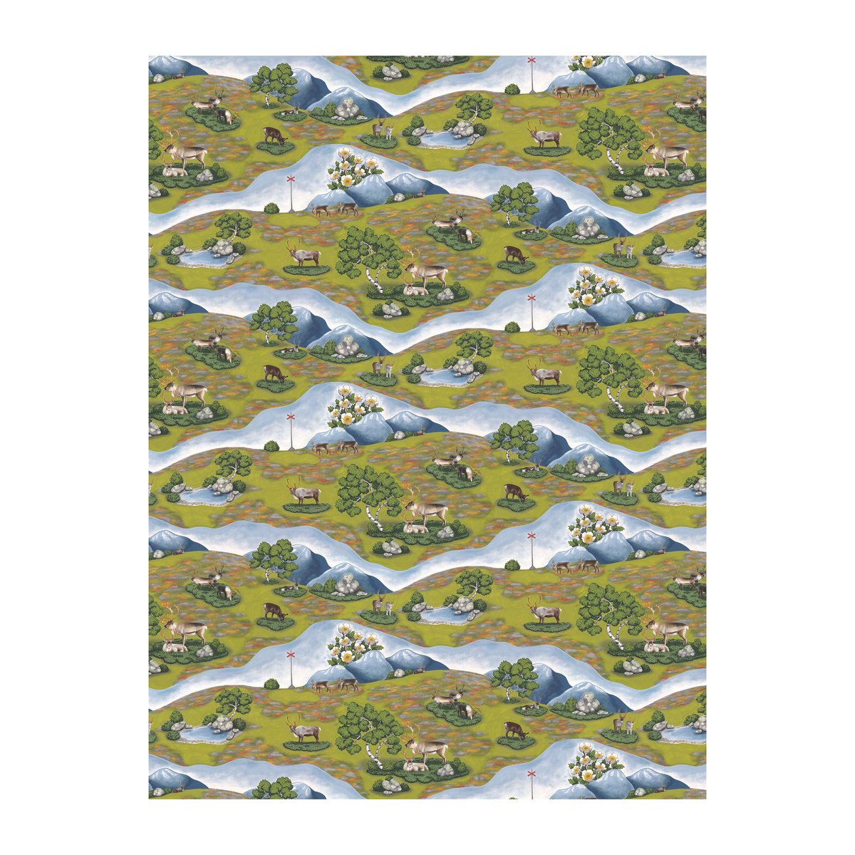 Arvidssons Textil Renvandring stoff Grnn | Skandinavisk Design | Stoff & Metervare | Grønn