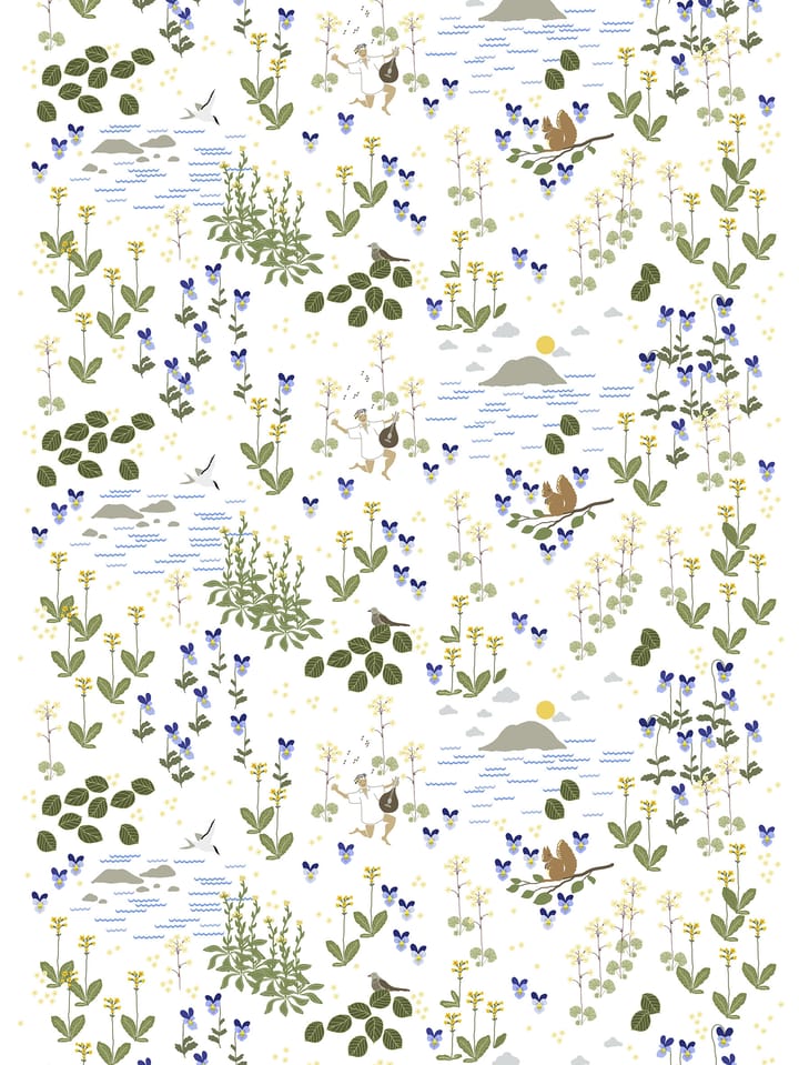 Rönnerdahl voksduk - Off-white-grønn - Arvidssons Textil