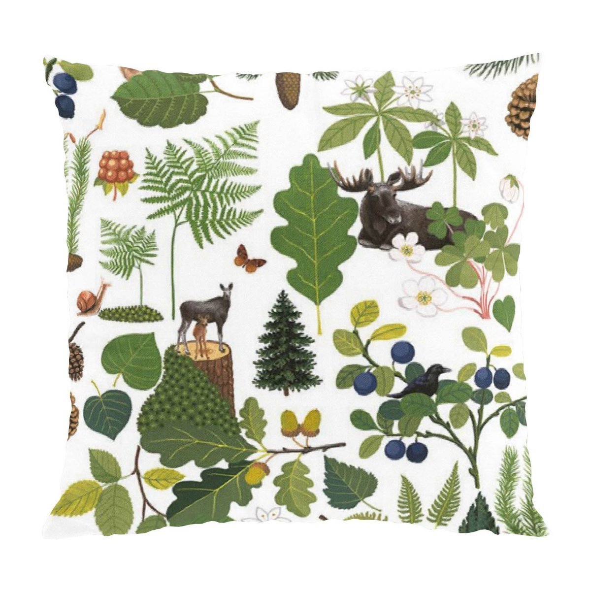 Bilde av Arvidssons Textil Skogsliv putetrekk 47 x 47 cm Grønn