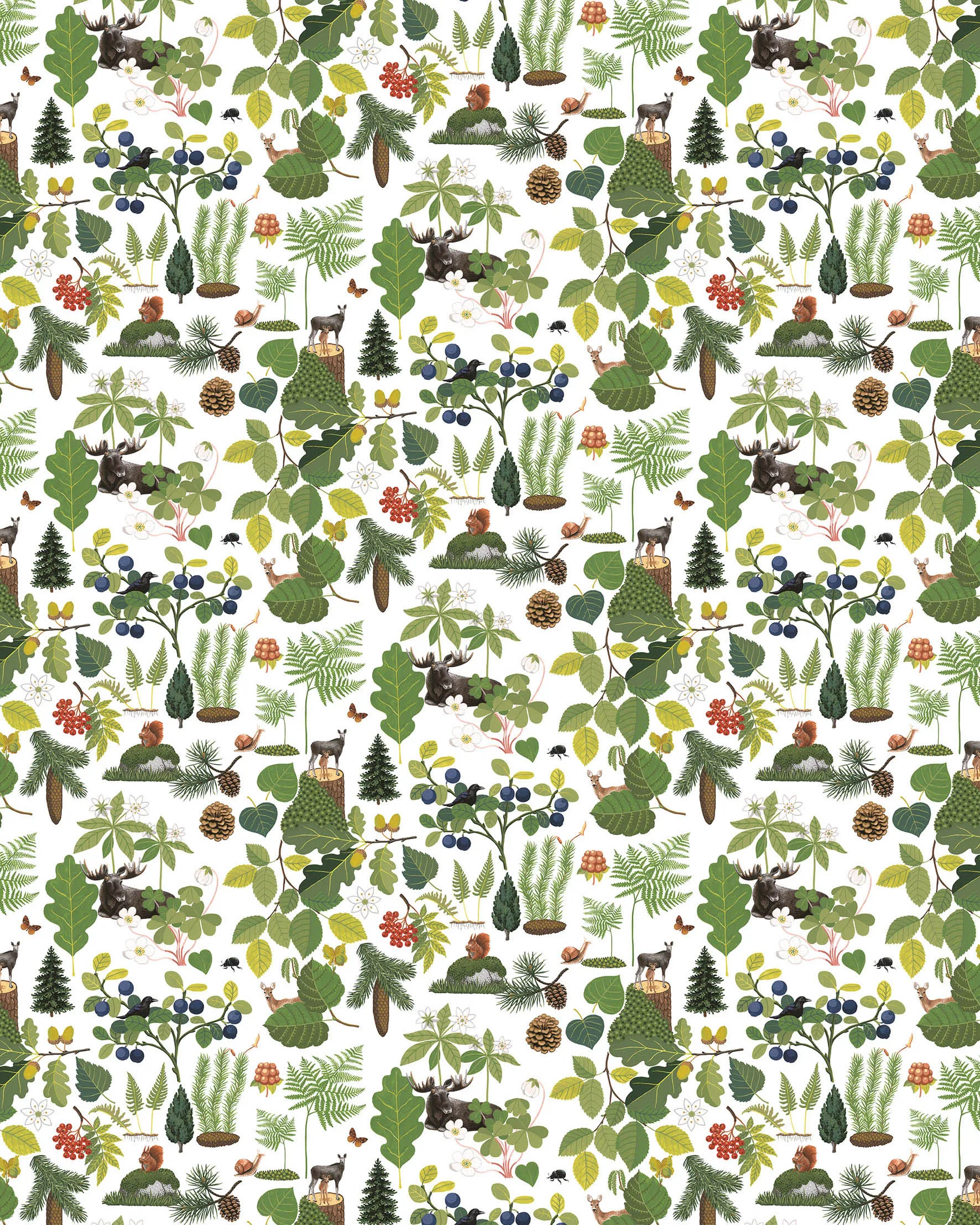 Skogsliv voksduk, Grønn Arvidssons Textil