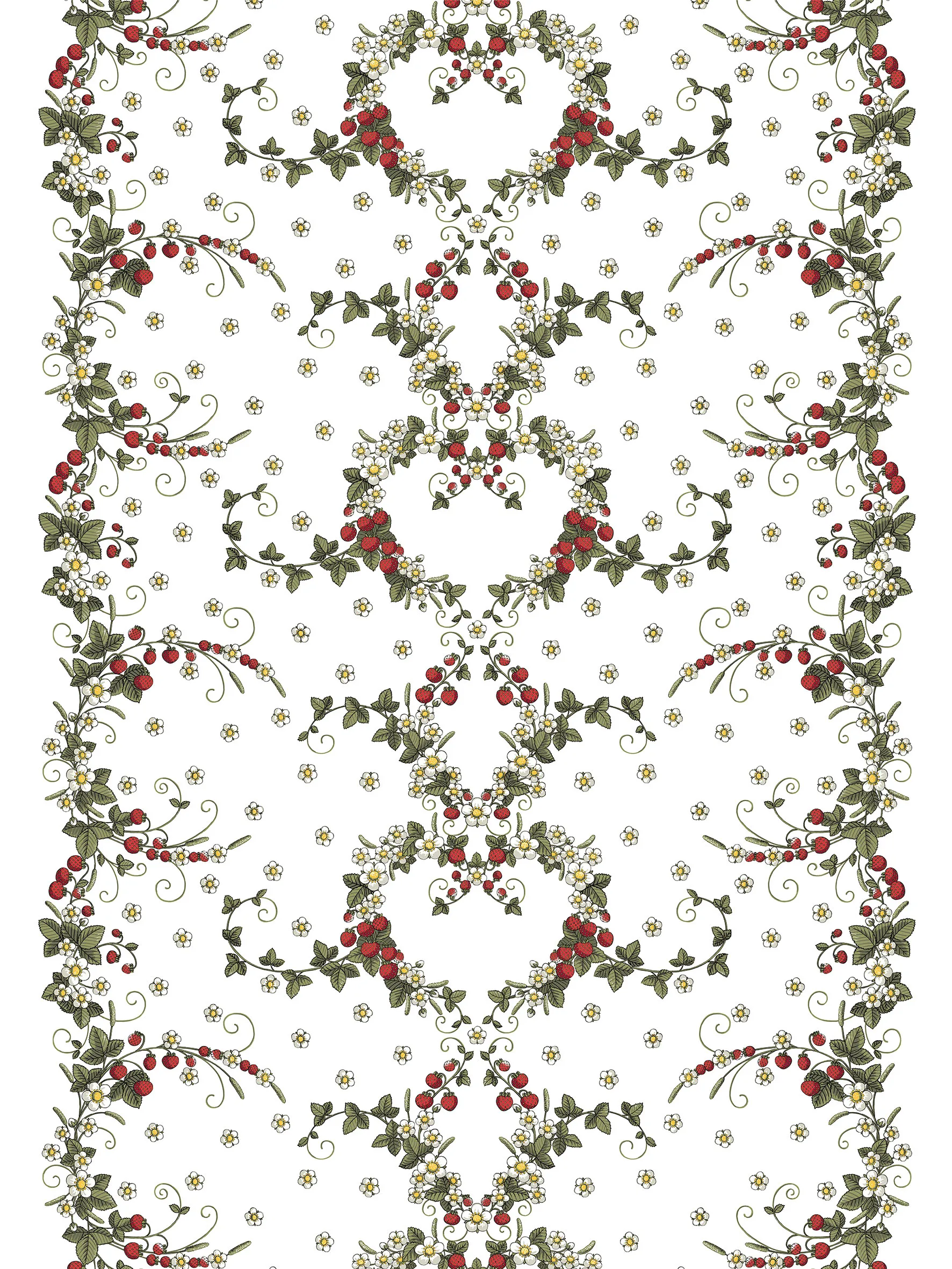 Smultronstället stoff, Off-white Arvidssons Textil