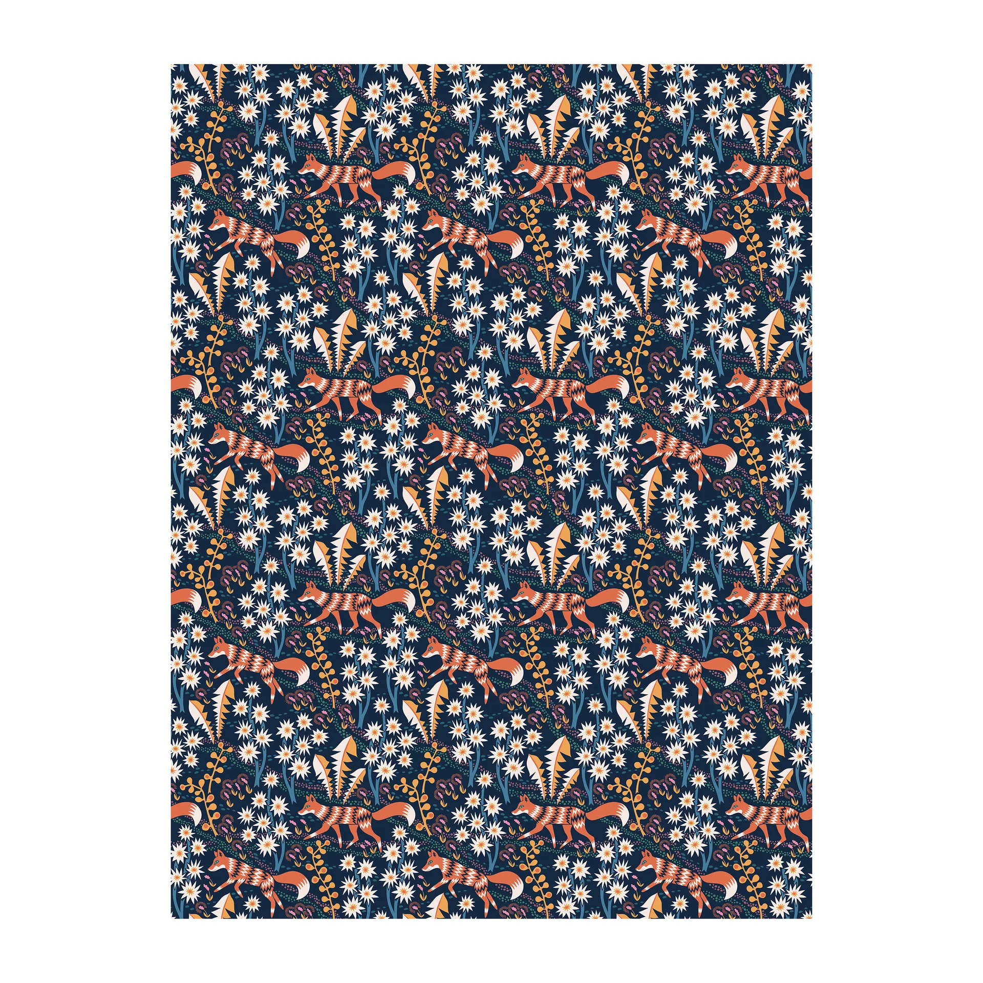 Stjärnspeja stoff, Mørkeblå Arvidssons Textil