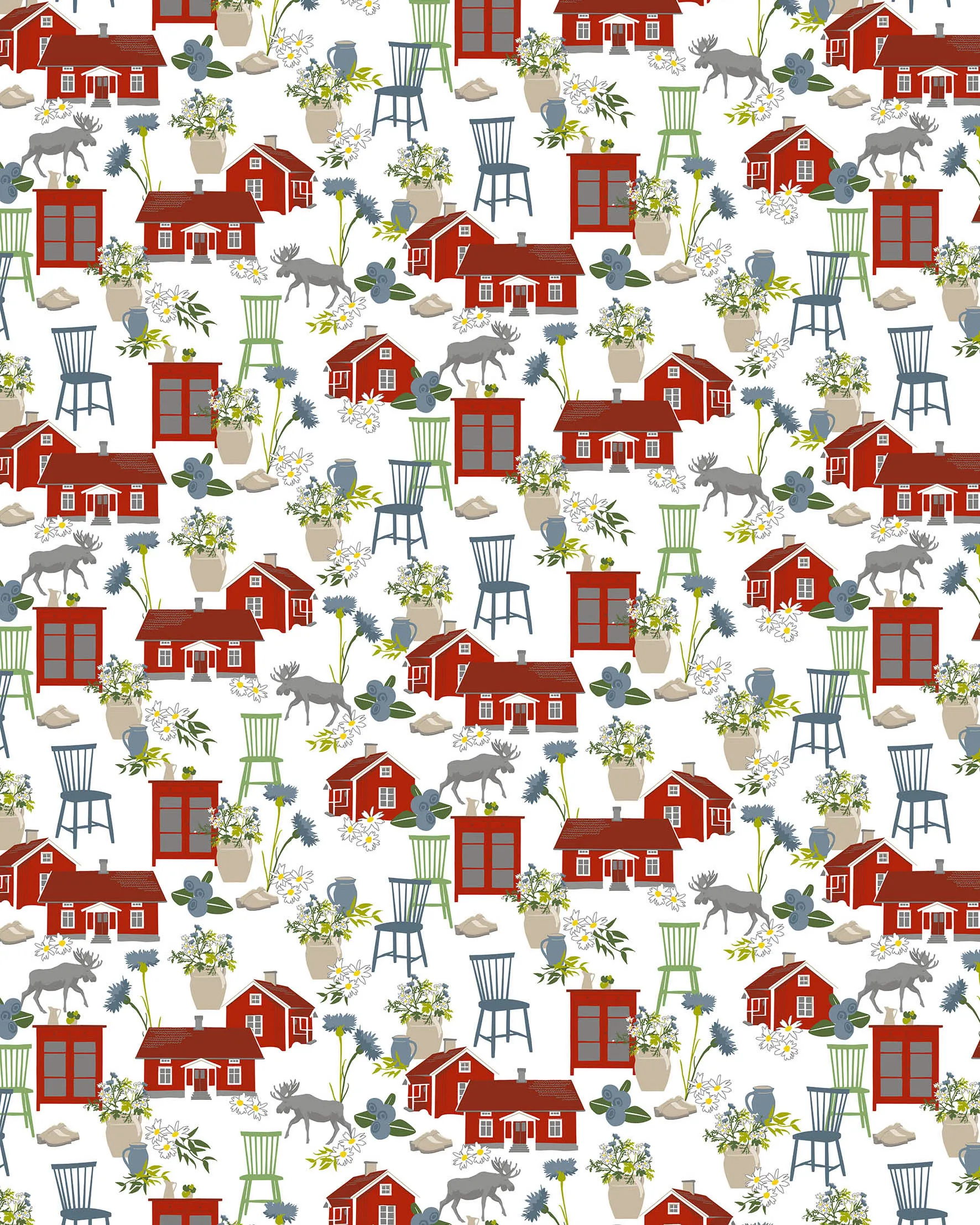 Strövtåg voksduk, Rød Arvidssons Textil