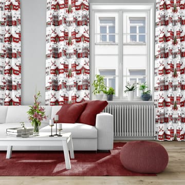 Tomteboda stoff - Off white-rød - Arvidssons Textil