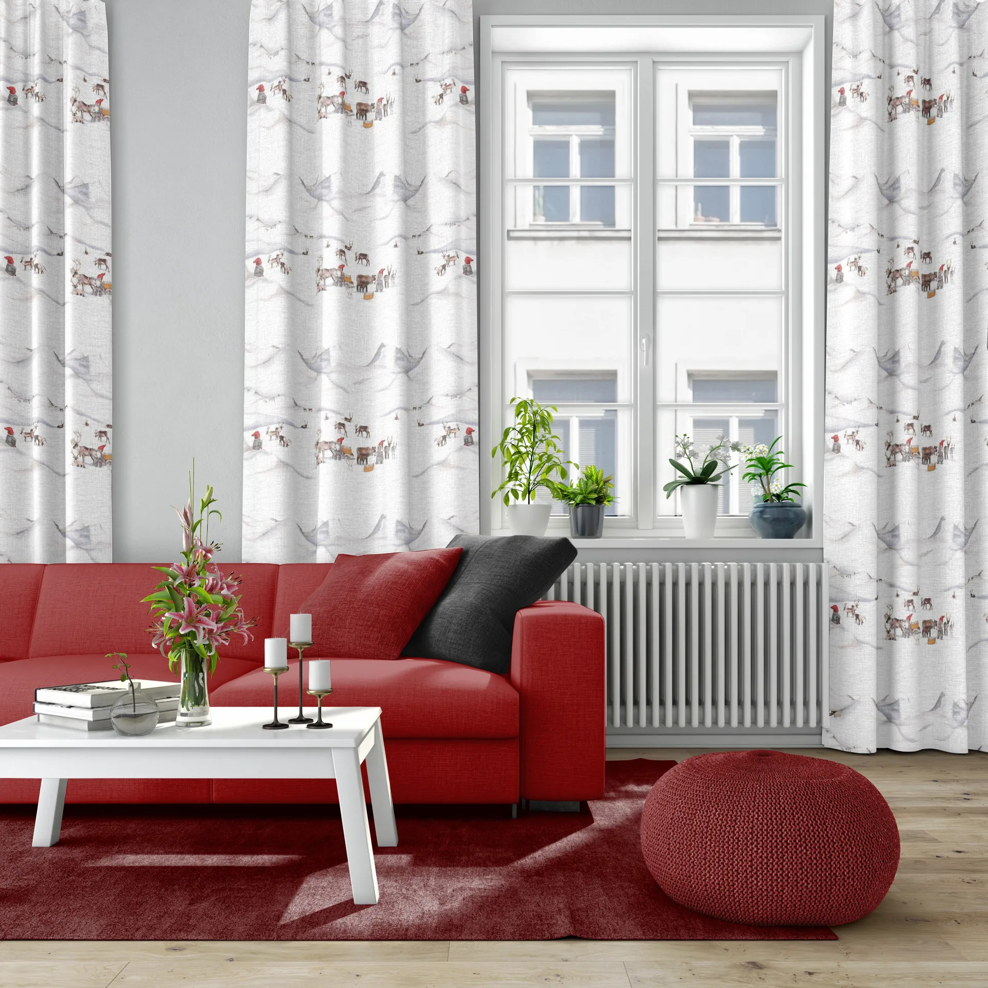 Tomteland tekstil, Offwhite-grå Arvidssons Textil