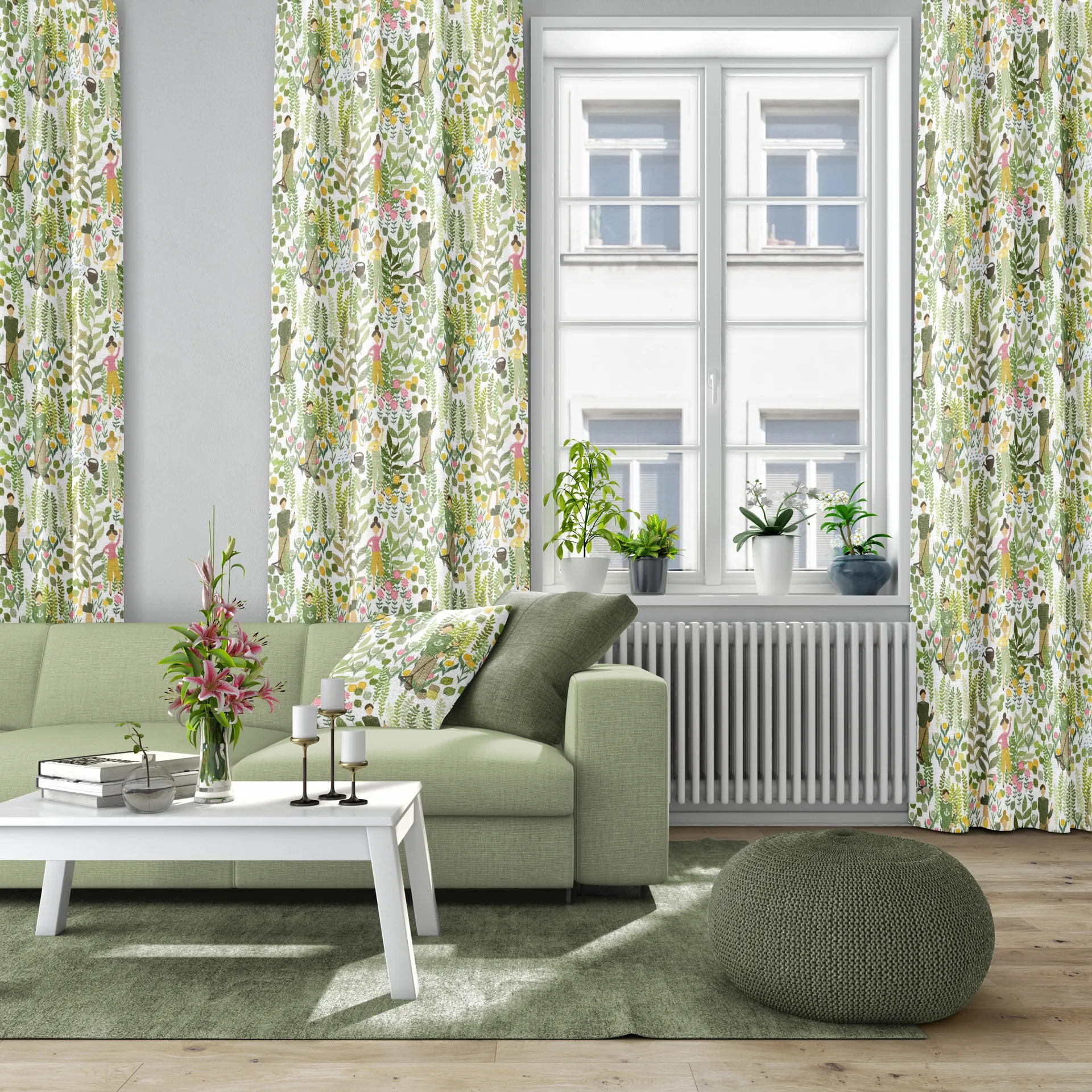 Trädgård putetrekk 47x47 cm, Grønn Arvidssons Textil