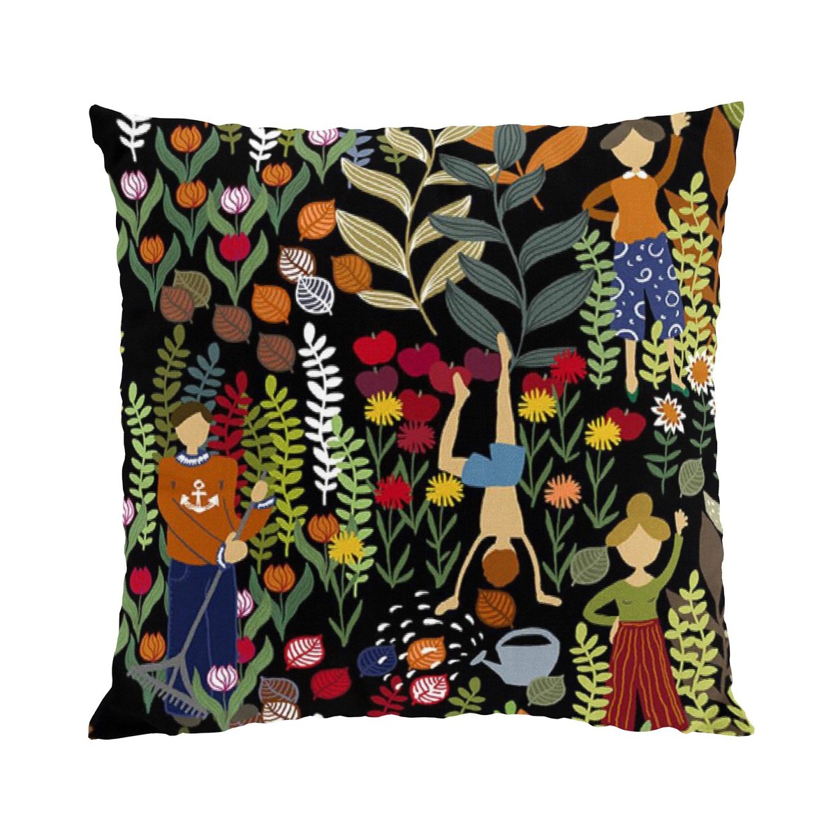 Bilde av Arvidssons Textil Trädgård putetrekk 47x47 cm Svart-multi
