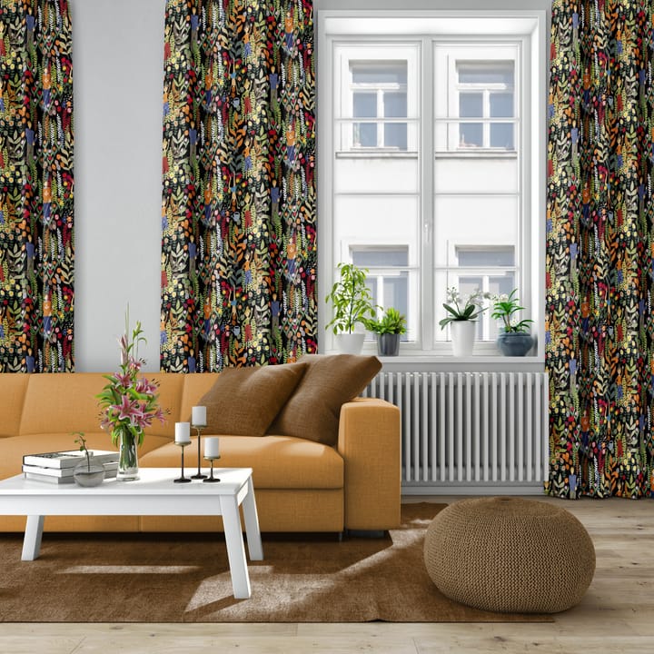 Trädgård stoff, Svart-multi Arvidssons Textil