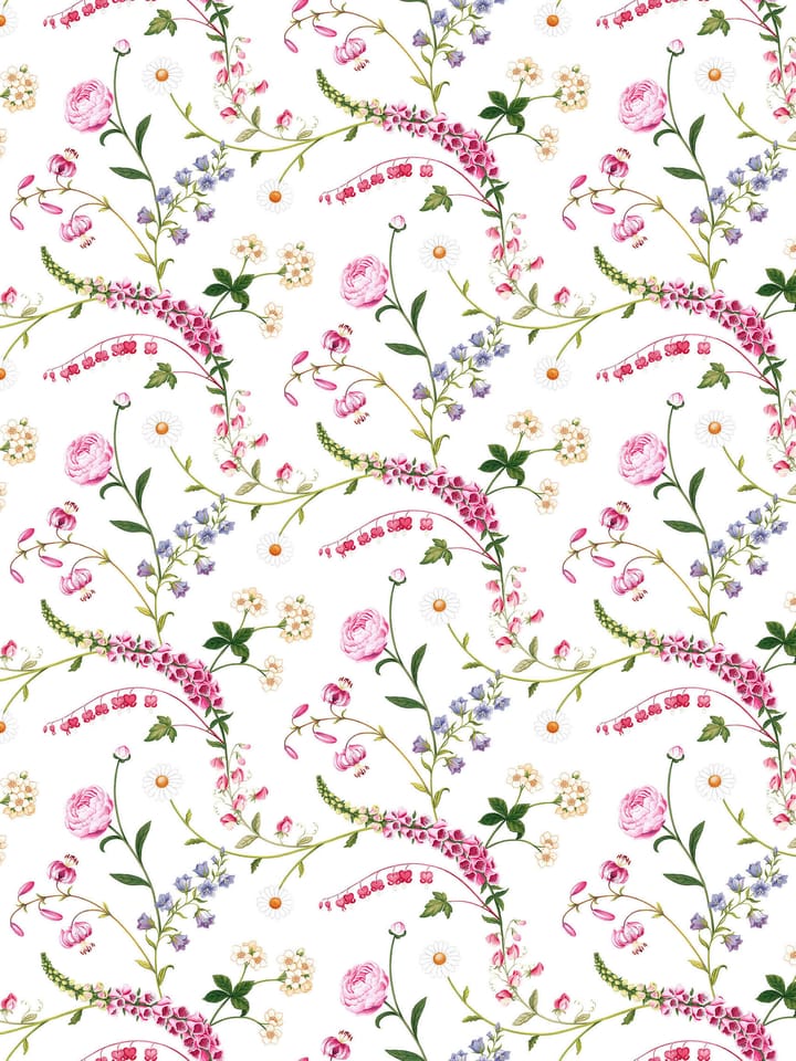 Trädgårdsblom voksduk - Rosa - Arvidssons Textil