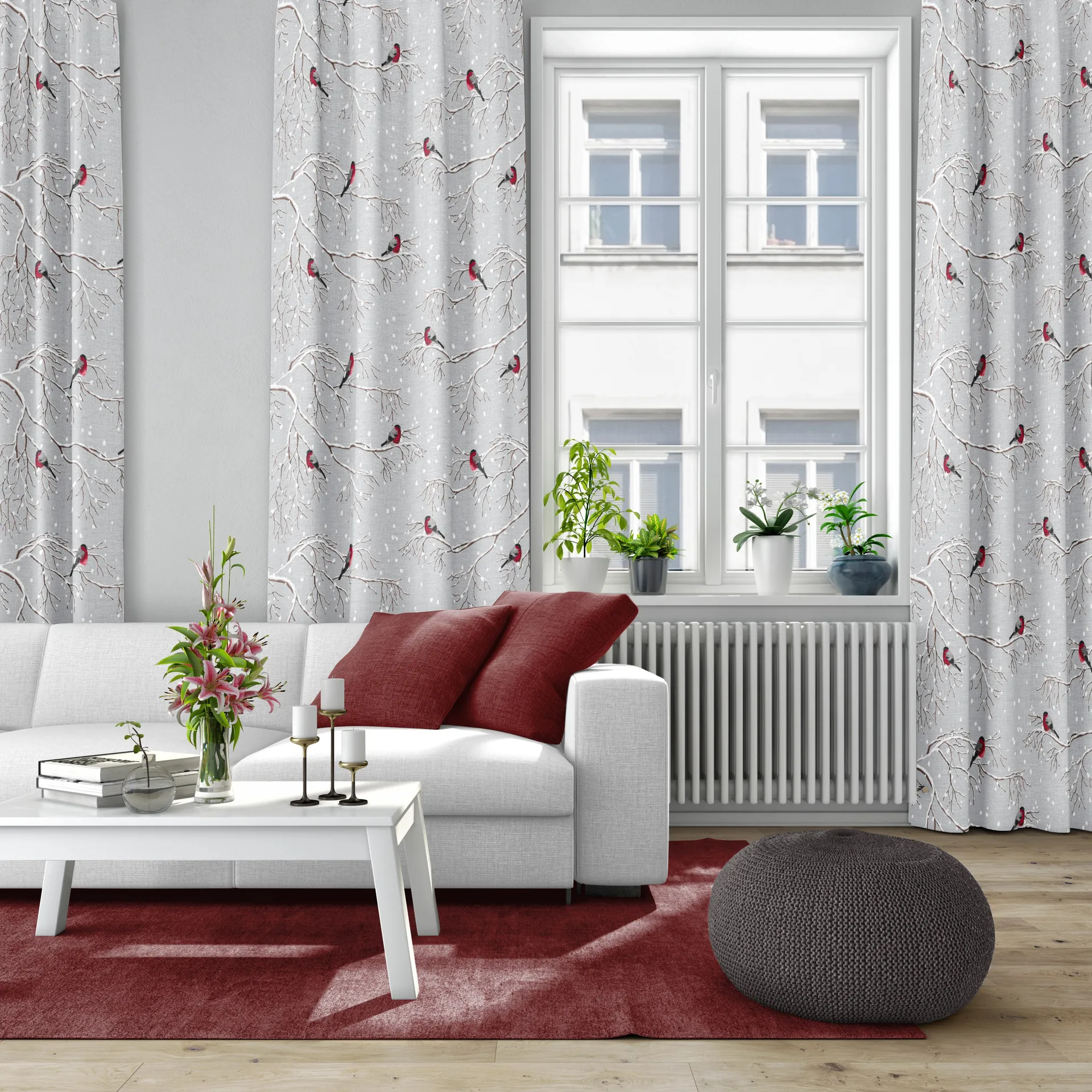 Vinterland stoff, Grå Arvidssons Textil