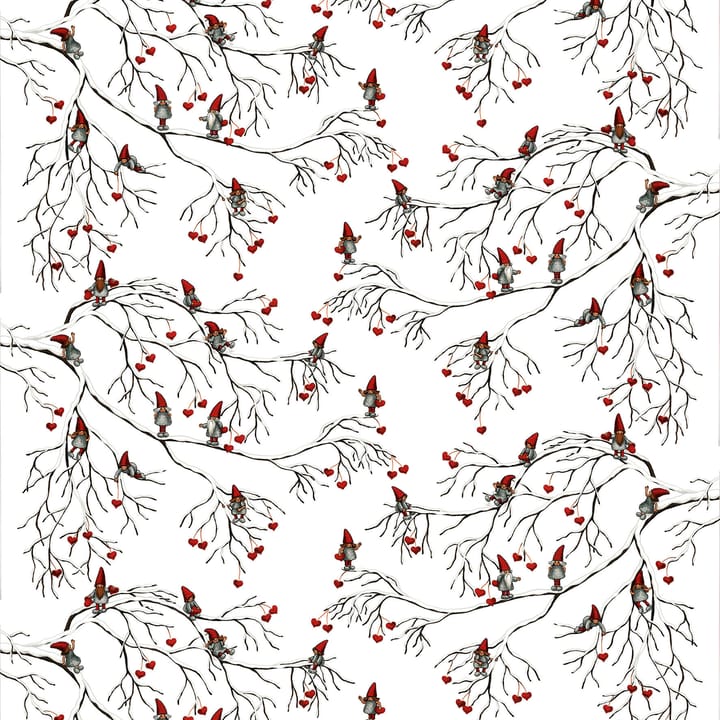 Vinterleik stoff - hvit - Arvidssons Textil