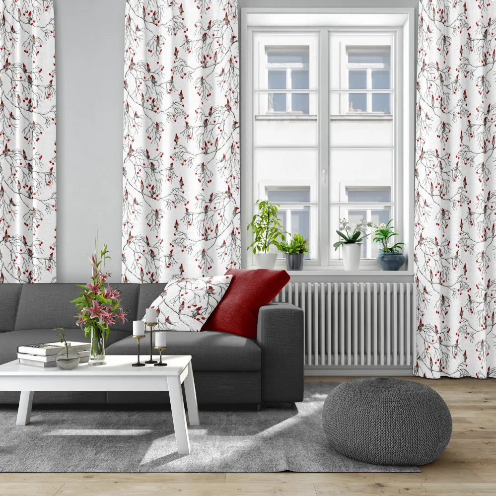 Vinterleik stoff, hvit Arvidssons Textil