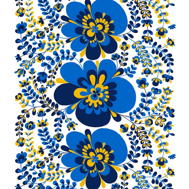 Viveika stoff - Blå-gul - Arvidssons Textil