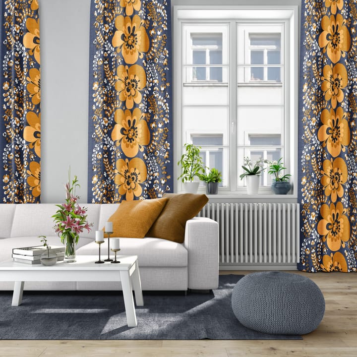 Viveika stoff, Orange-blå Arvidssons Textil