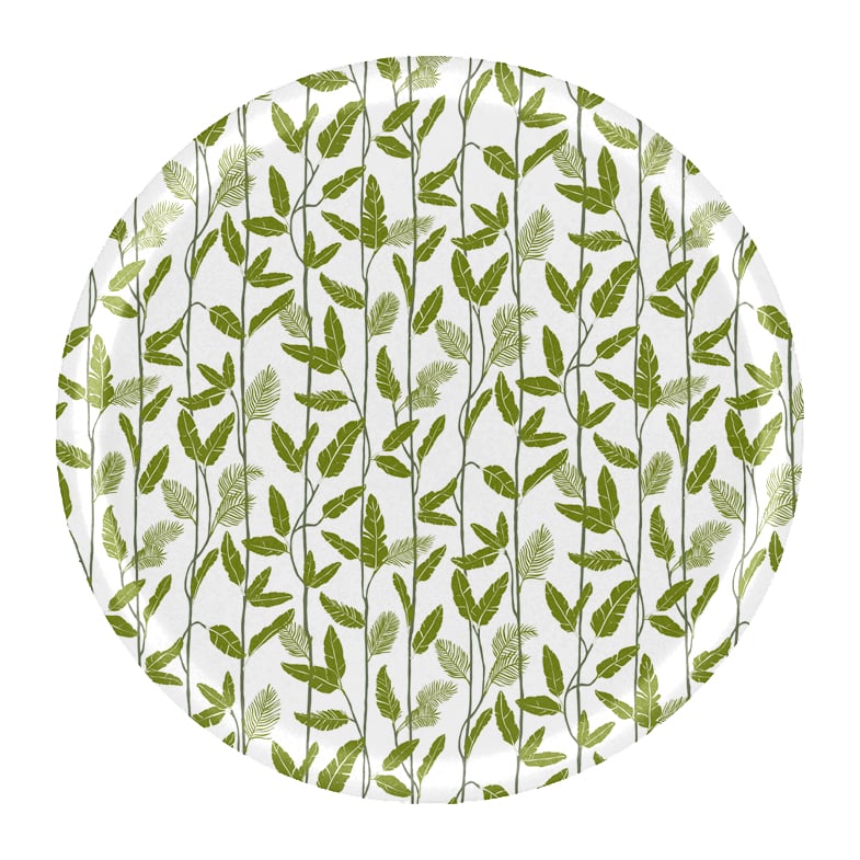 Åry Home Mougli Green brett Ø 38 cm Green-white