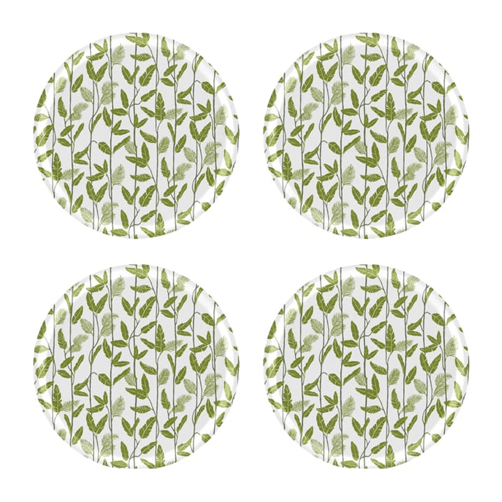 Mougli Green glassbrikke Ø 11 cm 4-pakning - Green-white - Åry Home