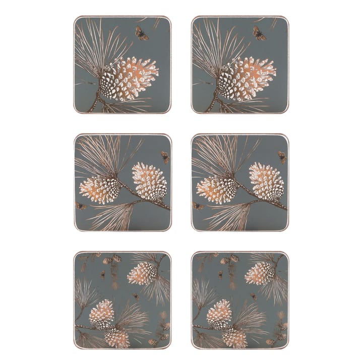 Pine Cone glassunderlag 6-pakn. - Moss grey - Åry Home