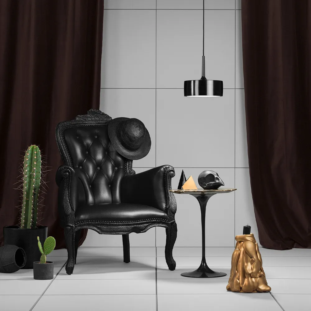 Riff Puck takpendel, Sort, small, LED Ateljé Lyktan