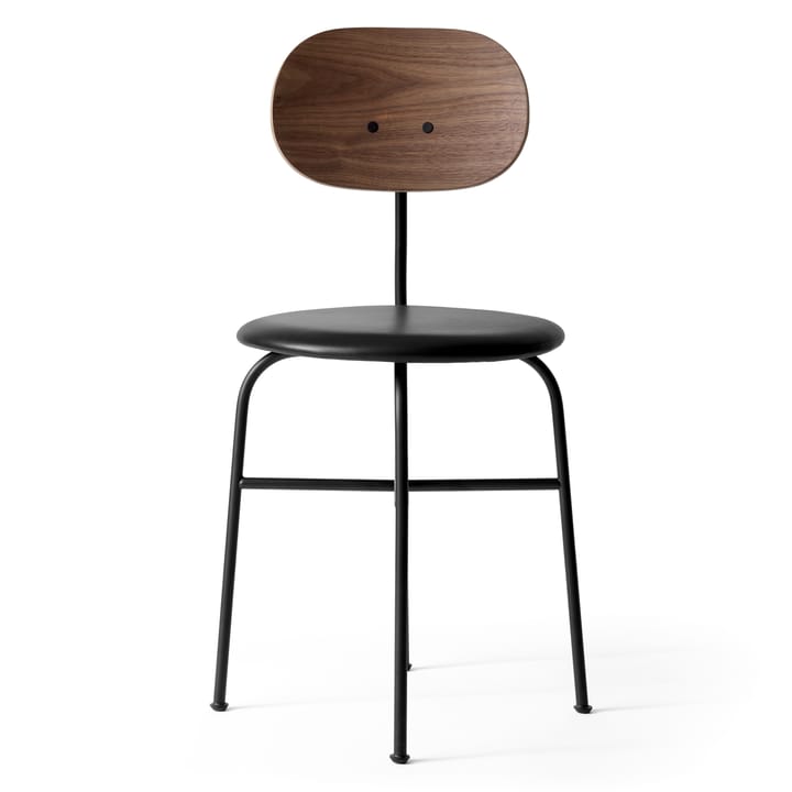 Afteroom matstol svart bein lærseter - Walnut-20296 Pitch Black - Audo Copenhagen