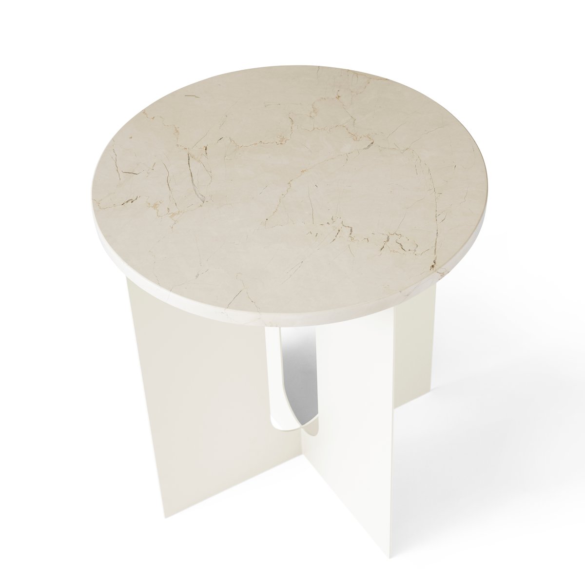 Bilde av Audo Copenhagen Androgyne bordsskive til sidebord Ø42 cm elfenbenshvit