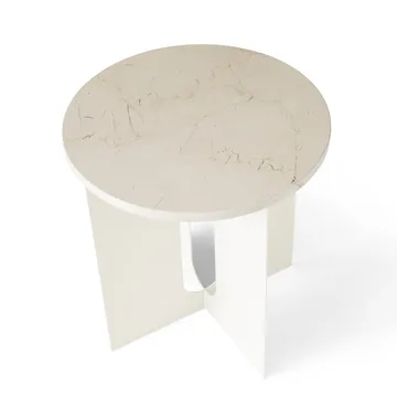 Androgyne bordsskive til sidebord - Elfenbenshvit, Ø42 cm - Audo Copenhagen