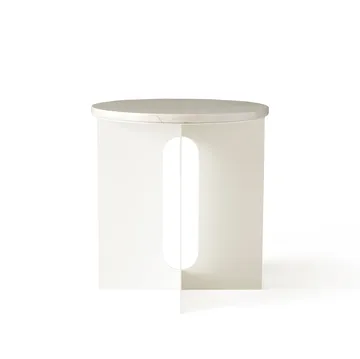 Androgyne bordsskive til sidebord - Elfenbenshvit, Ø42 cm - Audo Copenhagen