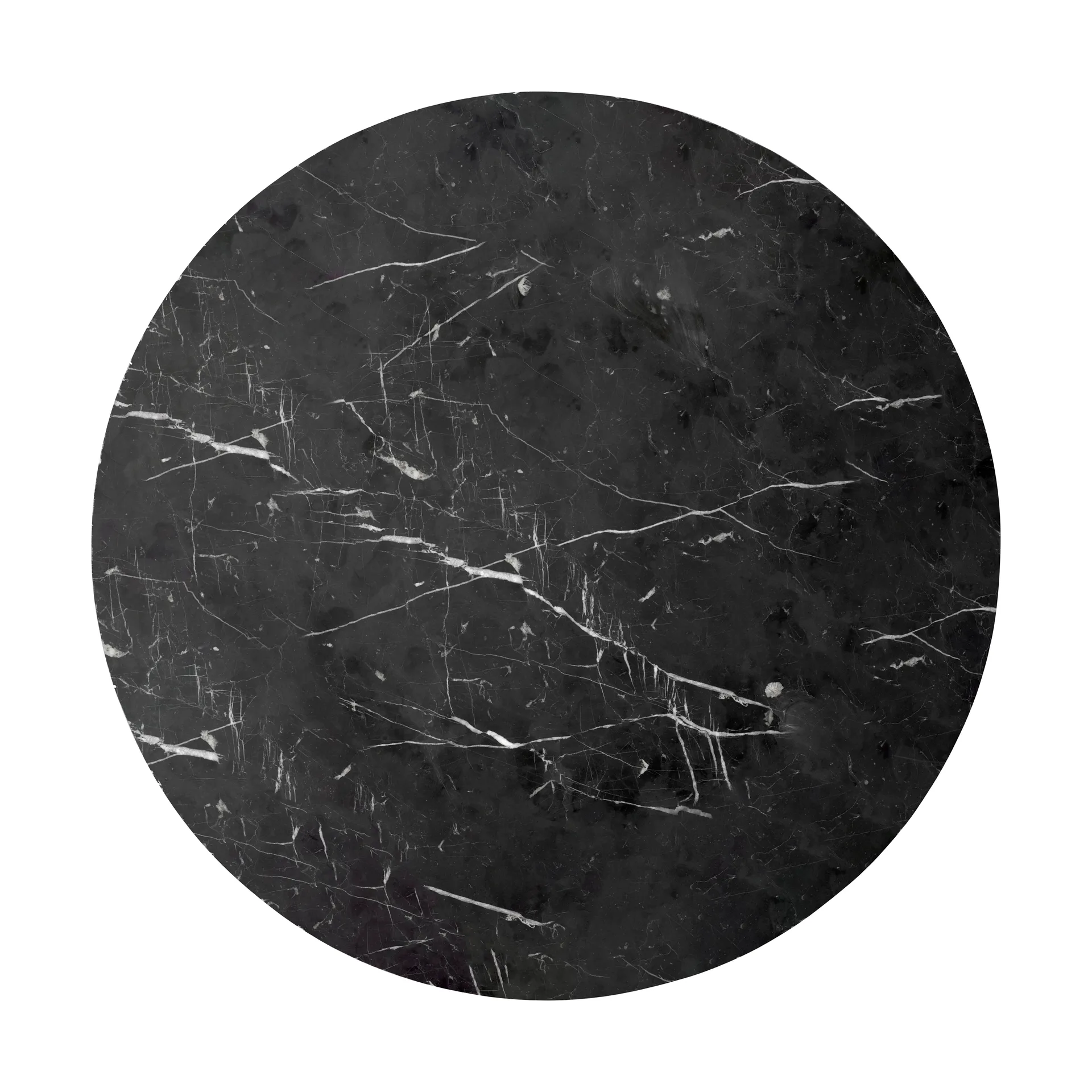 Androgyne bordsskive til sidebord, Nero Marquina, Ø65 cm Audo Copenhagen