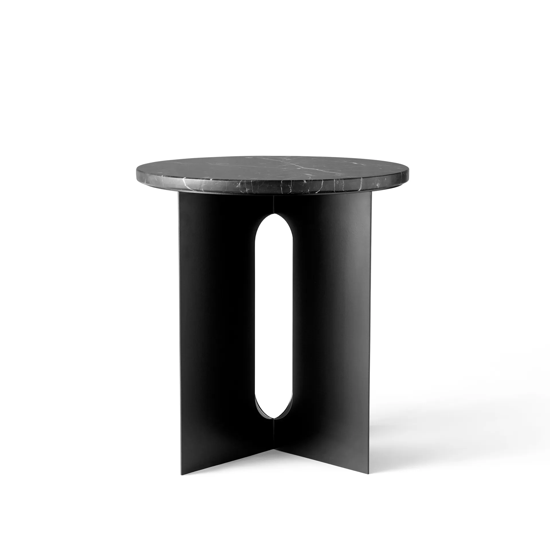 Androgyne bordsskive til sidebord, Svart, Ø42 cm Audo Copenhagen