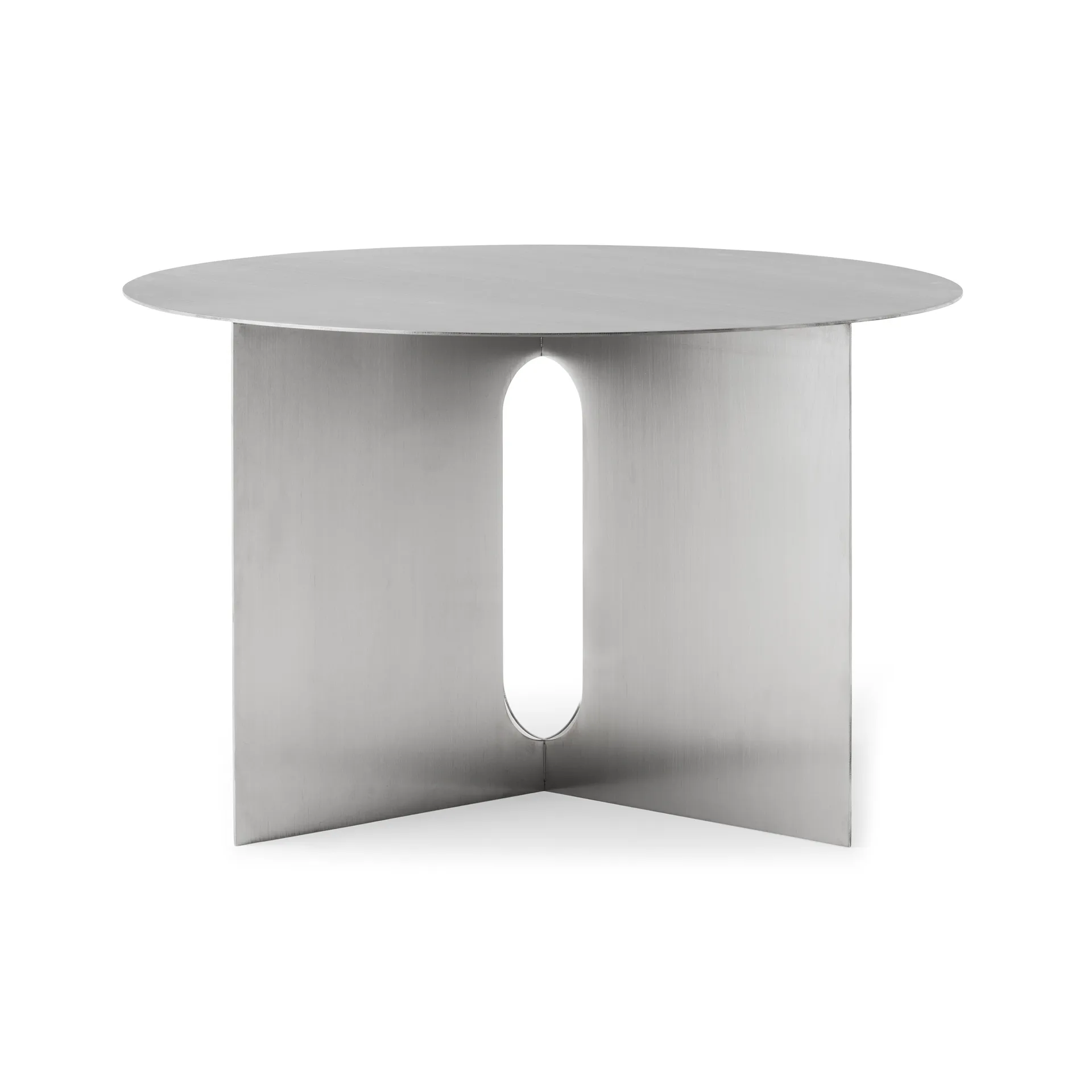 Androgyne sidebord Ø63 cm, Brushed steel Audo Copenhagen
