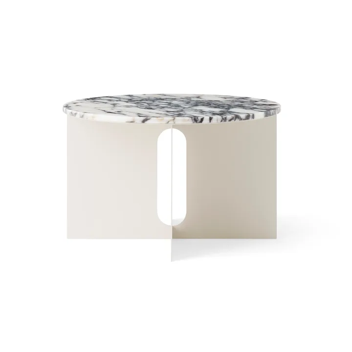 Androgyne sidebord - Calacatta Viola marmor-ivory stål, Ø65 cm - Audo Copenhagen