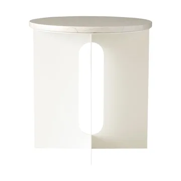 Androgyne sidebord - Crystal Rose marmor-ivory stål, Ø42 cm - Audo Copenhagen