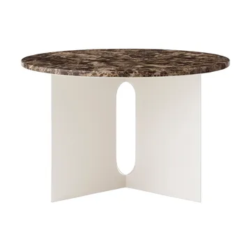 Androgyne sidebord - Emperador marmor-ivory stål, Ø65 cm - Audo Copenhagen