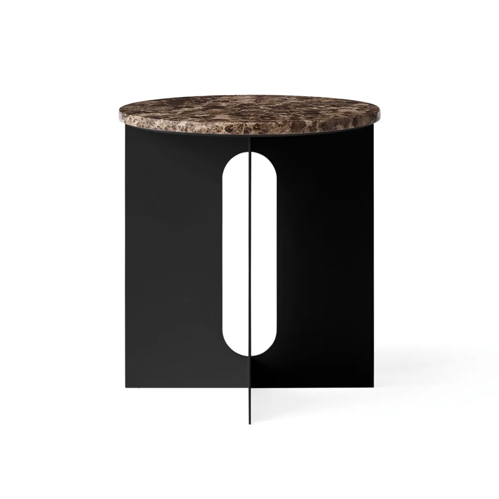 Androgyne sidebord, Emperador marmor-svart stål, Ø42 cm Audo Copenhagen