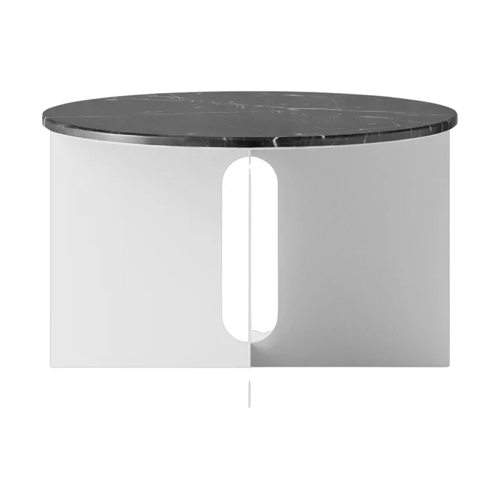 Androgyne sidebord - Nero Maquina marmor-børstet stål, Ø65 cm - Audo Copenhagen