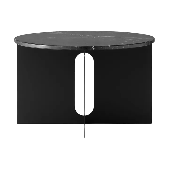 Androgyne sidebord - Nero Marquina marmor-svart stål, Ø65 cm - Audo Copenhagen